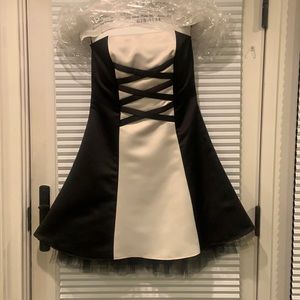 Strapless B&W  Cocktail Dress
